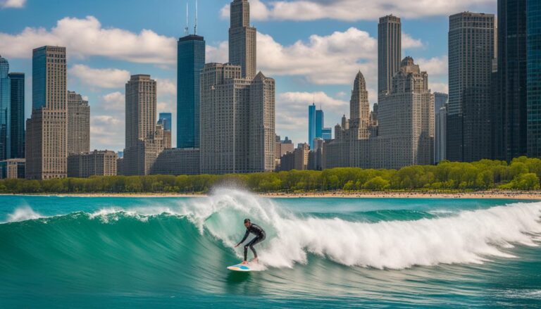 surfing on lake michigan